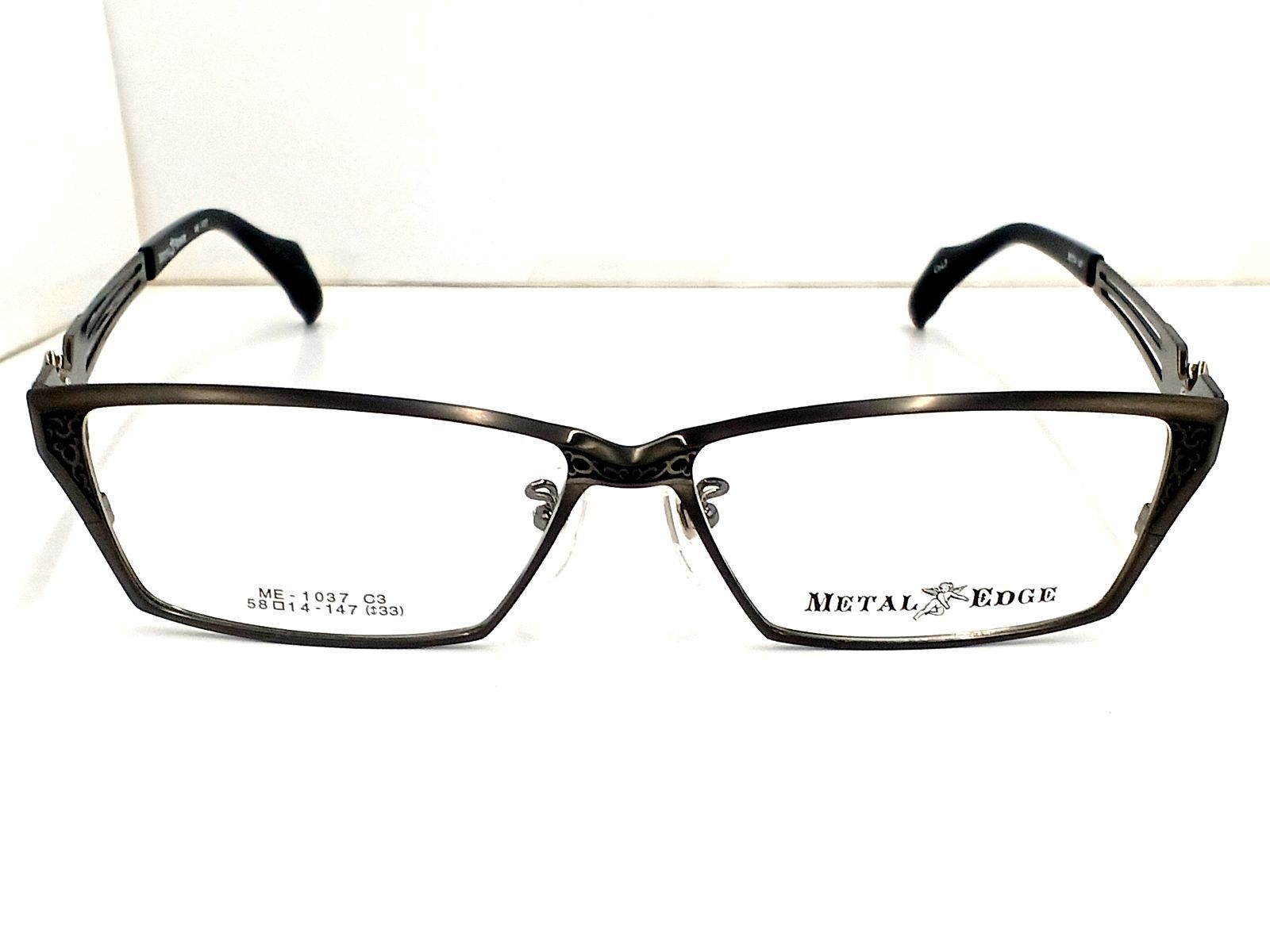 メタルエッジ メガネフレーム ME-1037 メタル グレー ブラック系