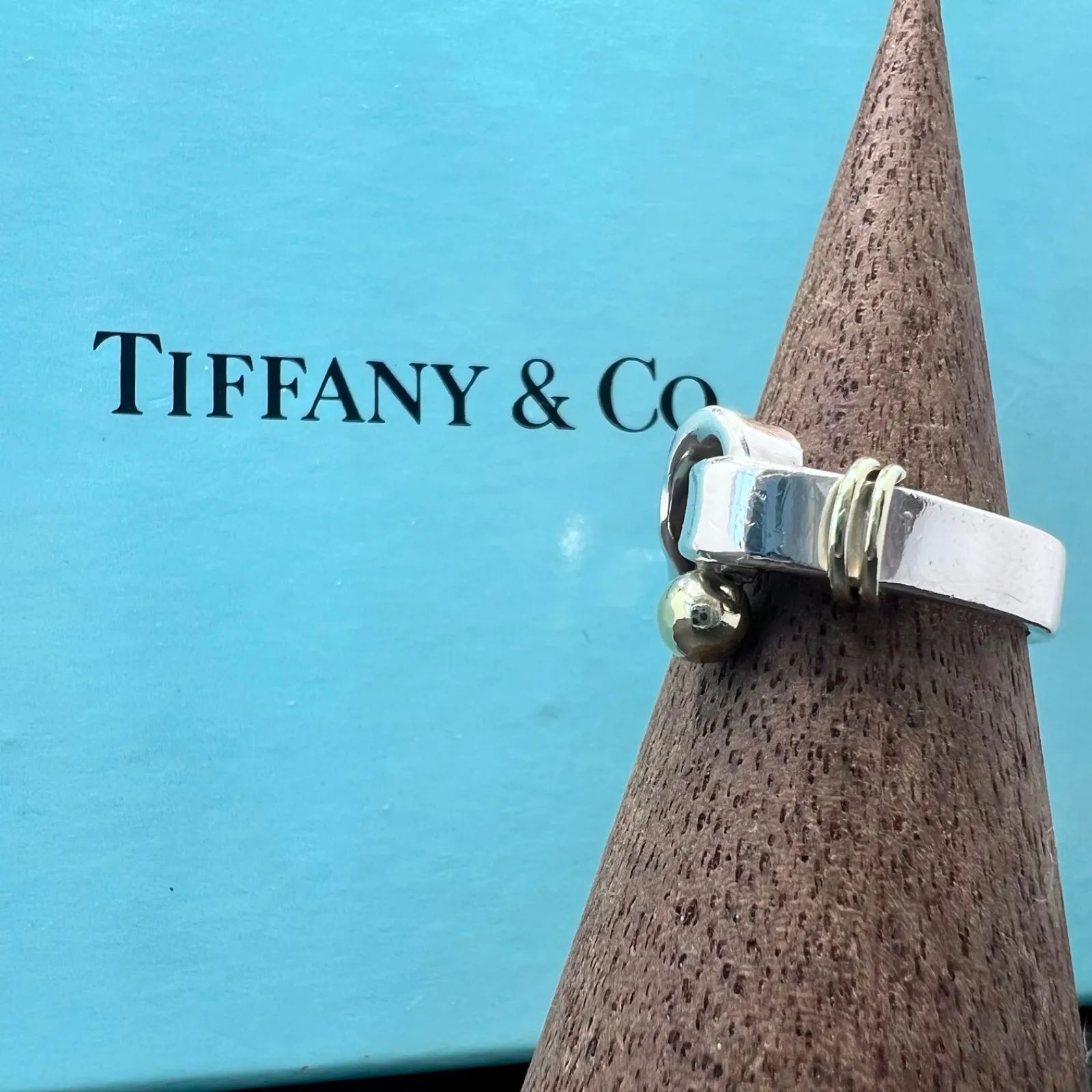 ティファニー 【Tiffany＆CO】コンビリング SV925×K18 美品 9号 限定値 