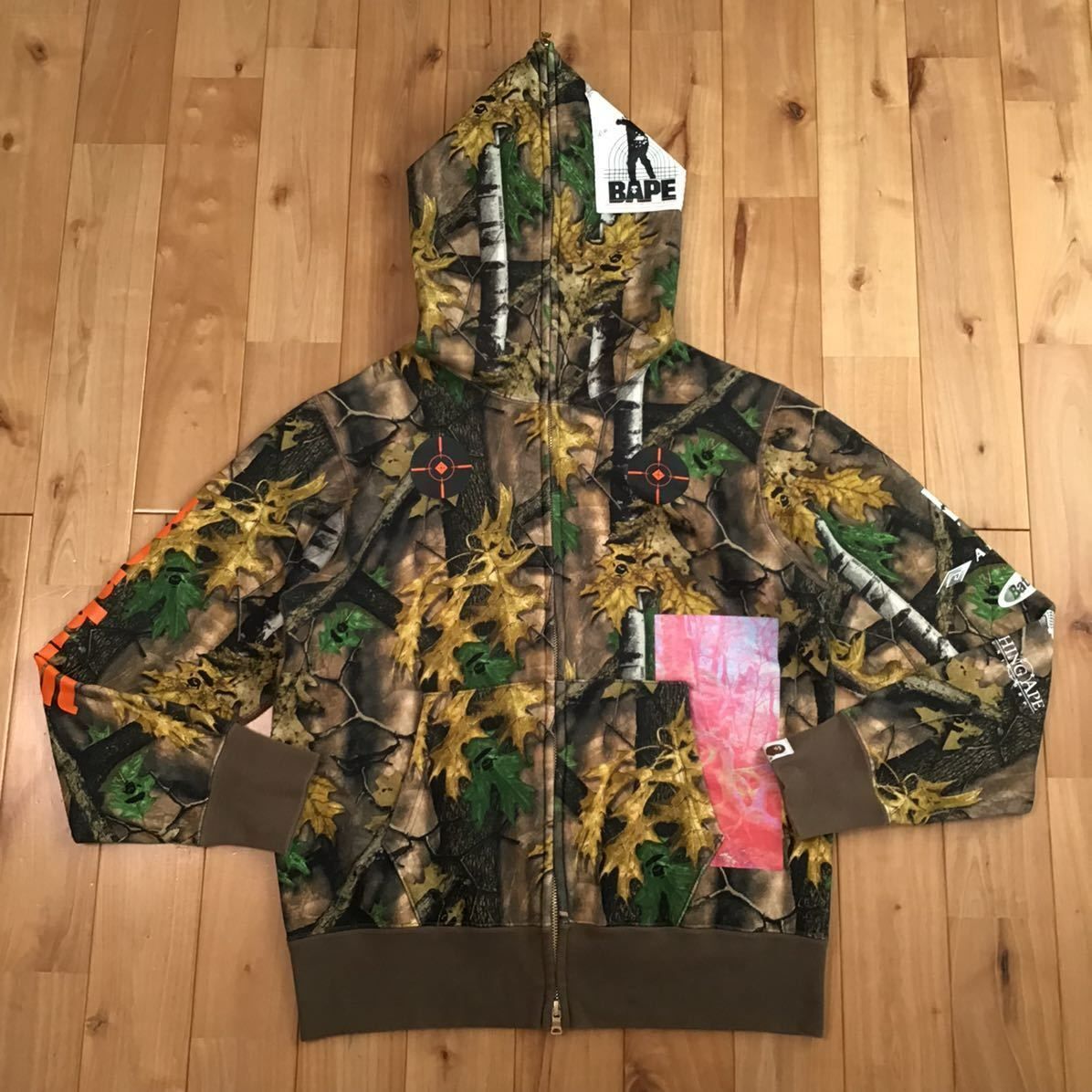 輝い hoodie zip full BAPE ape bathing a Sサイズ パーカー