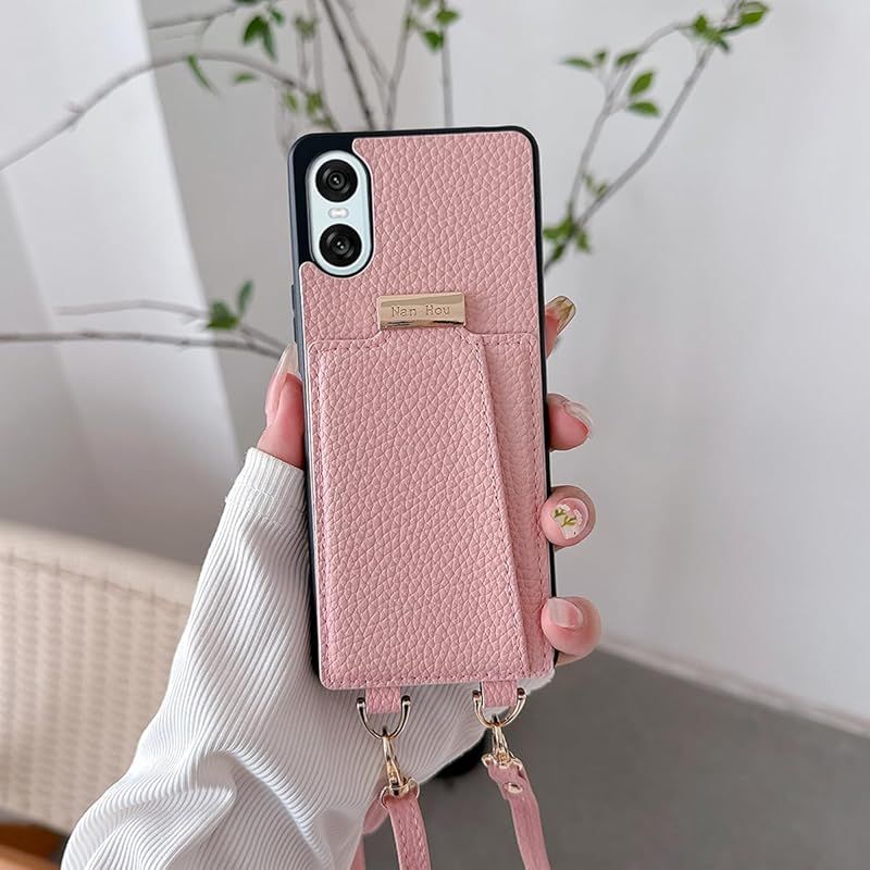 新品　NanHou Xperia 10 VI ケース 手帳型 高質PU(超繊皮革)ファッション SO-52E SOG14 手帳型 斜めショルダーストラップ付き（長さ調整可能）耐衝撃 保護 背面鏡付き 人気 SO-52E SOG14 携帯カバー 女性 