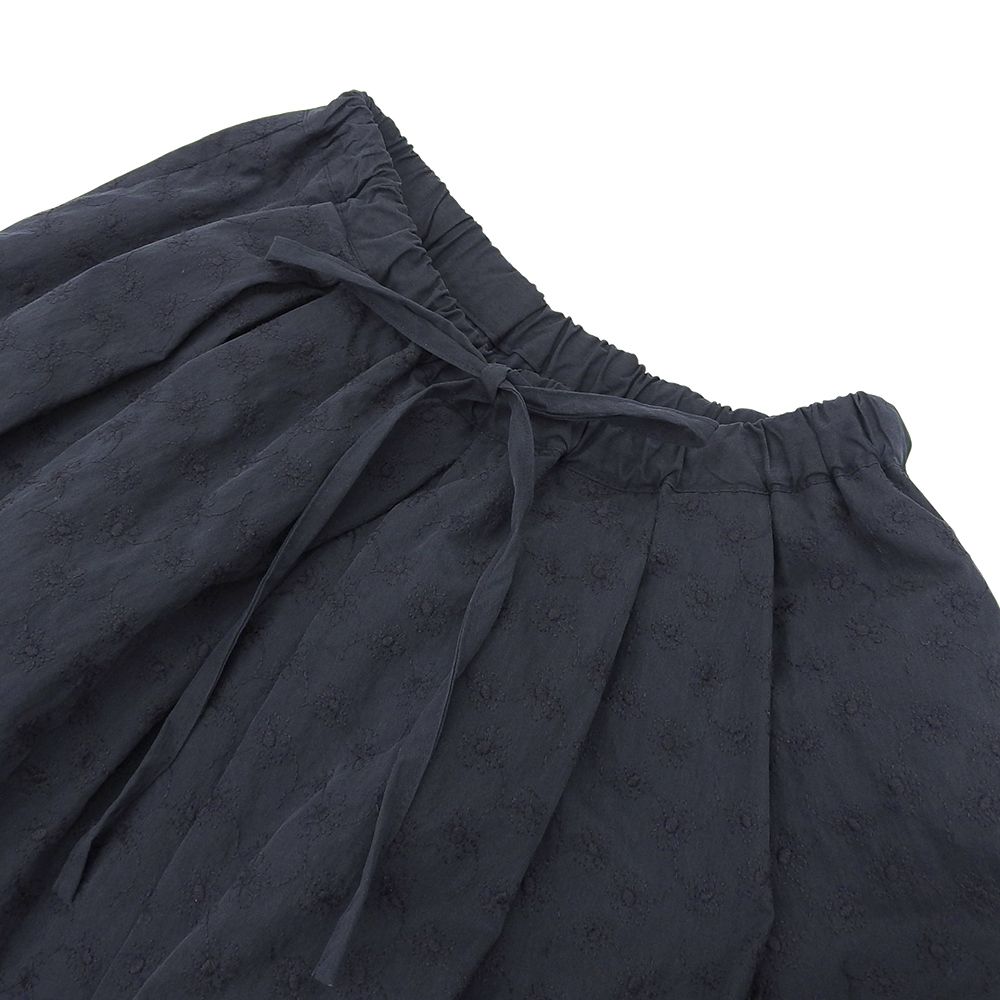 Rosy Monster ロージーモンスター コットン×ナイロン フラワー刺繍ドローストリング イージー フ スカート レディース ネイビー S S GULLKHAN_COM