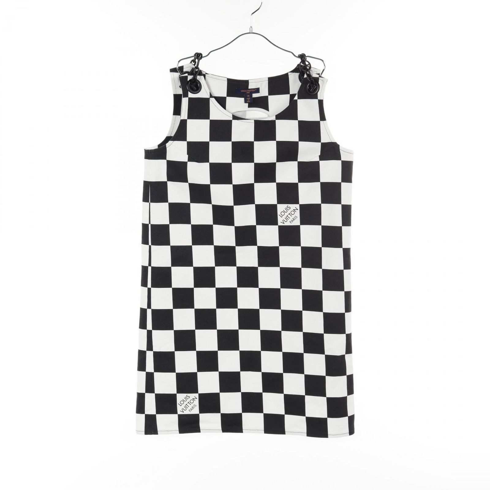 ルイ ヴィトン LOUIS VUITTON ワンピース ダミエ デニムチェーンストラップ ドレス RW251WW NVU FSDR10 コットン ワンピース レディース Used A