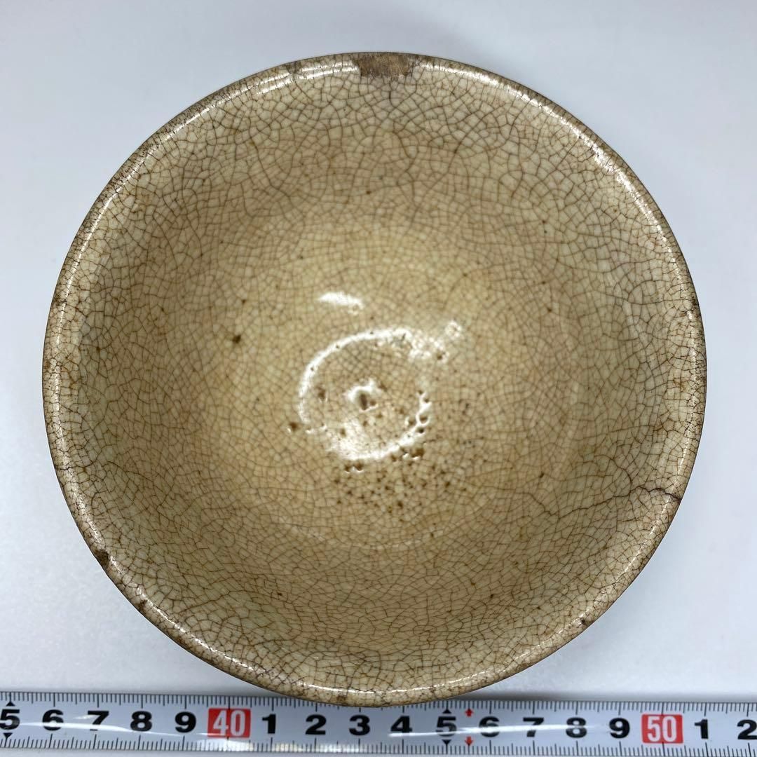 李朝　ひび焼　堅手茶碗　箱付　直径11.5㎝　タルチ　東な6-1228☆2F 李朝 ひび焼 堅手茶碗 箱付 直径11.5㎝ タルチ 東な6-