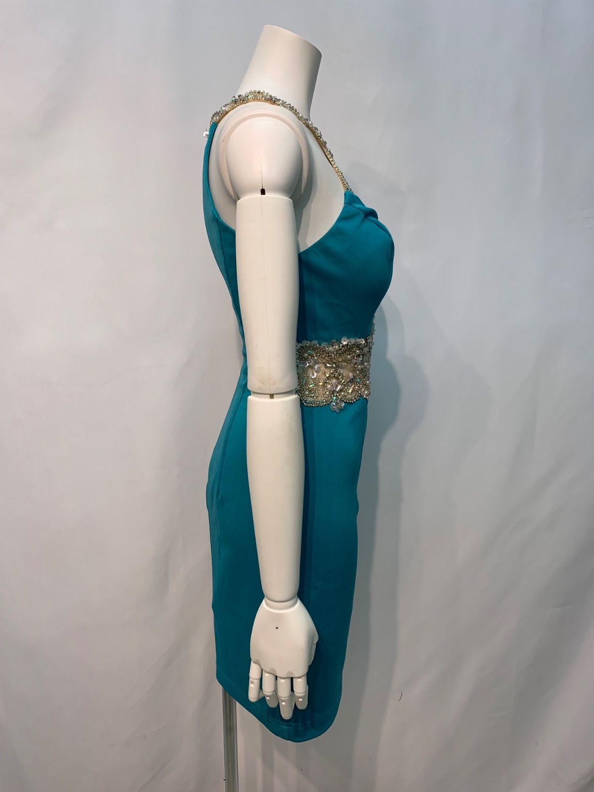 1601 AR Angel R エンジェルアール キャバクラ ドレス ホルターネック キラキラ ストーン ビジュー タイト ミニ 華やか キャバドレス M