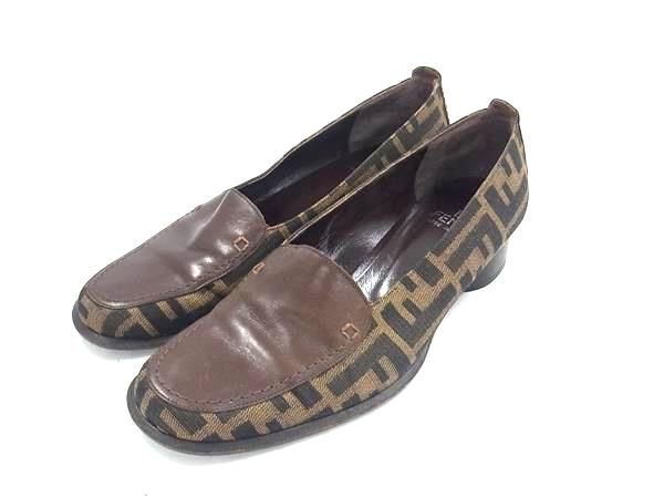 FENDI フェンディ ズッカ柄 ナイロンキャンバス×レザー