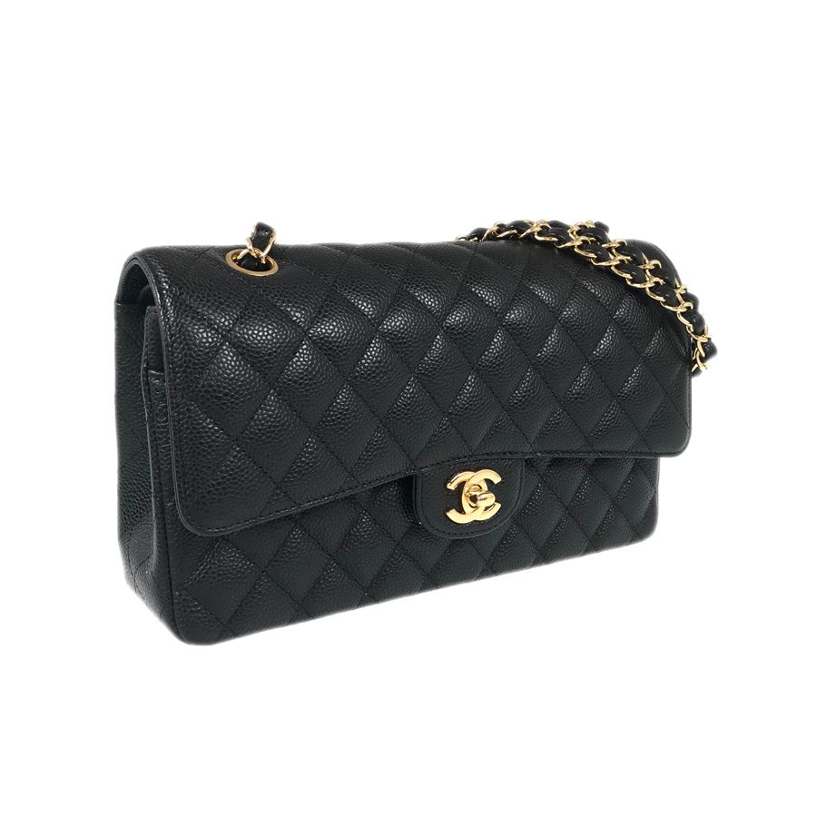 シャネル CHANEL マトラッセ Wフラップ Wチェーン キャビアスキン ...