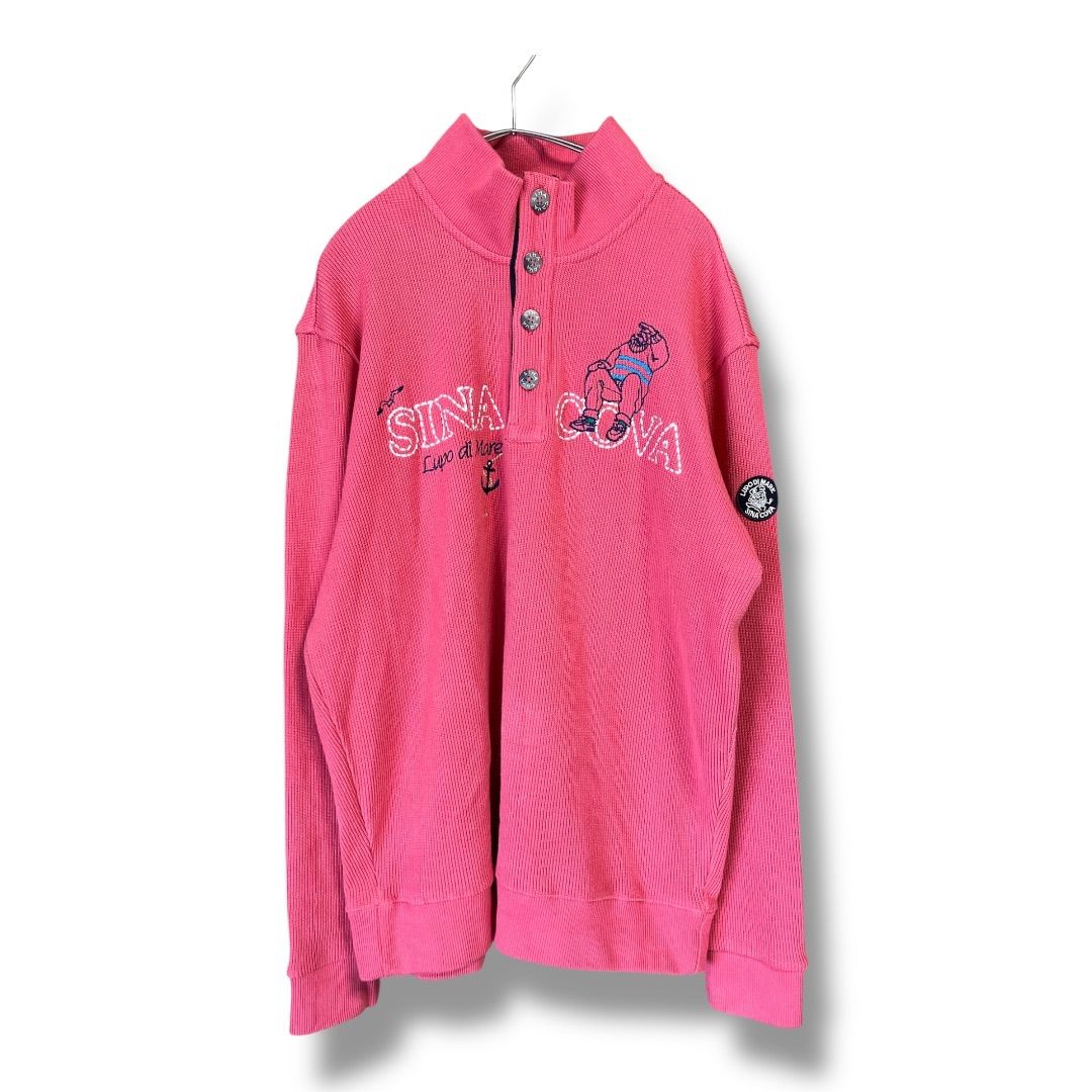 SINACOVA シナコバ スタンドカラー ヘンリーネック コットンリブ