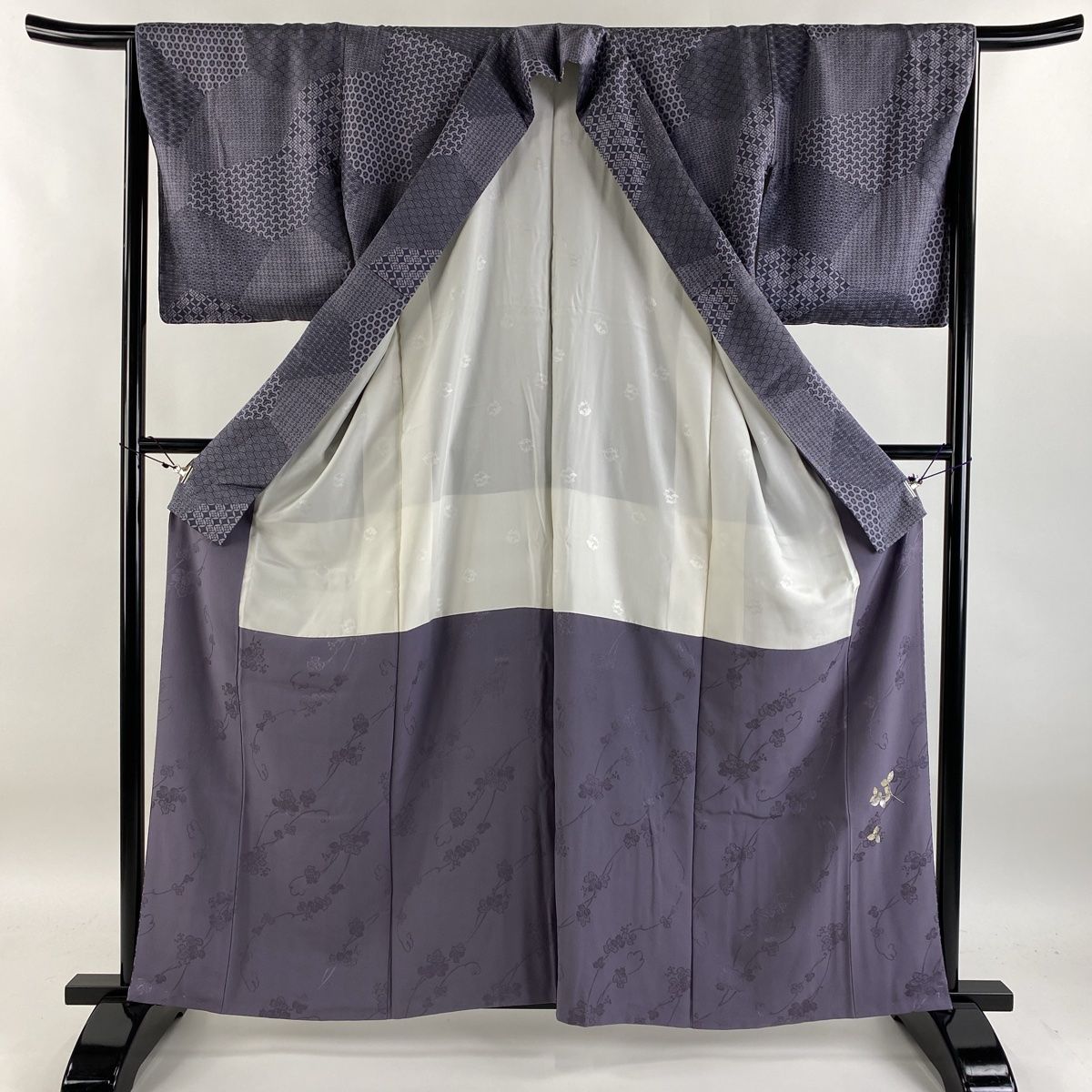 正絹 作家物 小紋(未使用品)【やまと】身丈168cm ゆ*う様 着物単品 未使用近い 美品 袷 正絹 大島紬 小紋 身丈157
