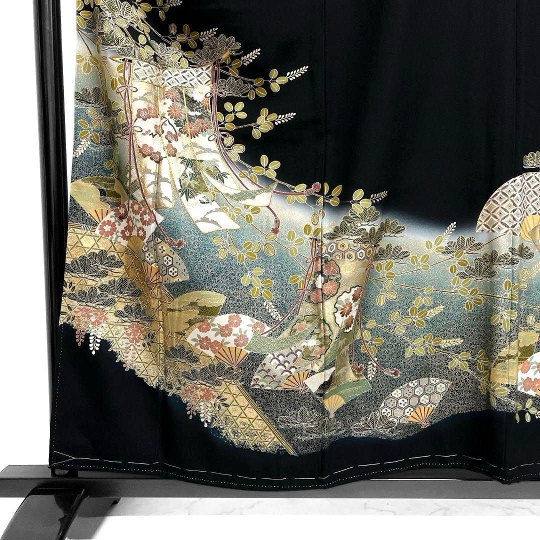 未着用 作家もの 黒留袖 金駒刺繍 刺繍 松竹梅 金彩 着物 083a u