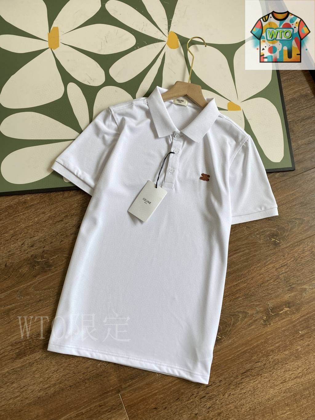 今日特価】C?line Embroidered セリーヌ 刺繍ロゴ Polo-3 - メルカリ