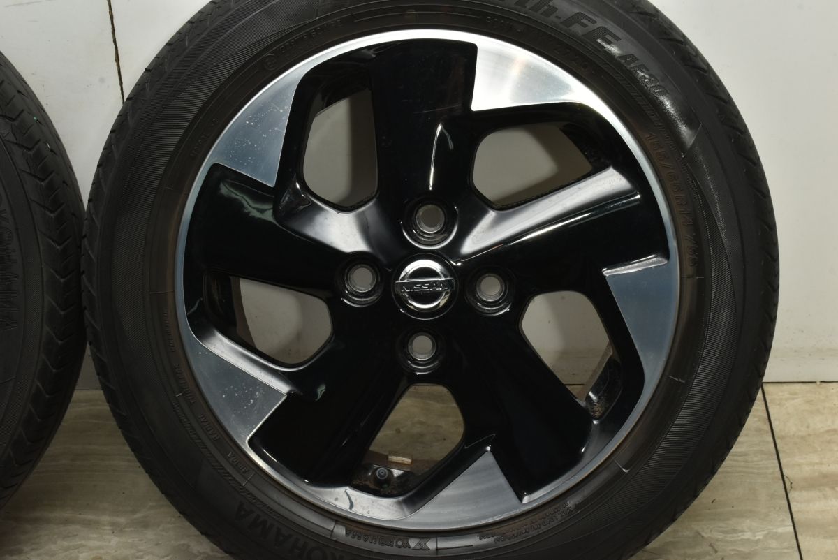 【最安値挑戦】 交換用に ニッサン ルークス 純正 14in 4.5J 46 PCD100 ヨコハマ ブルーアースFE AE30 155|65R14 デイズ サクラ モコ 流用