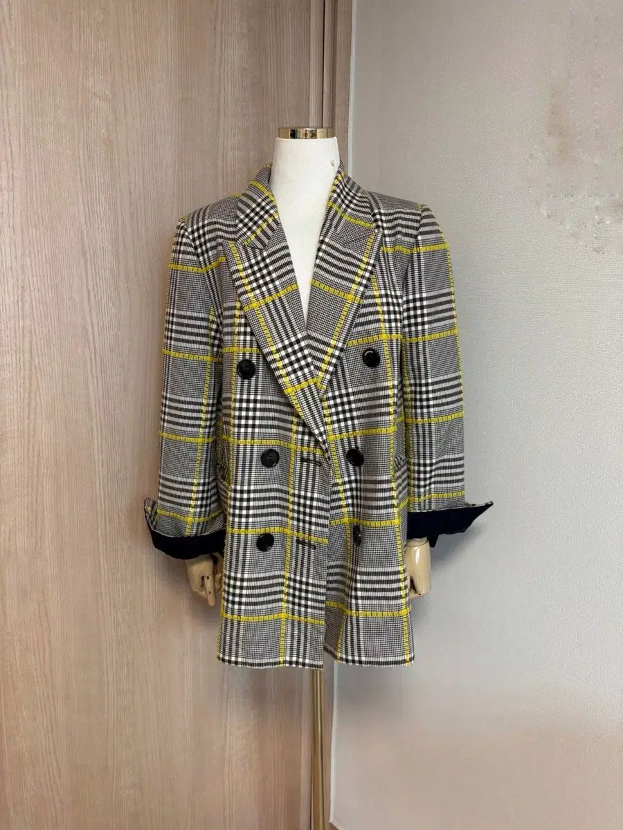 LUCKY CHOUETTE ラッキーシュエトゥ バックスリット CHECK ダブルジャケット