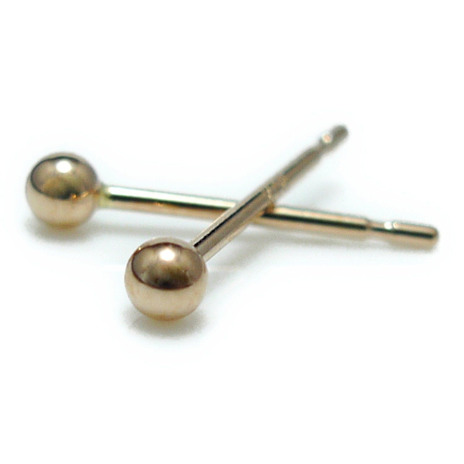 18金ピンクゴールド_丸玉2mm 18金 ピンクゴールド 2mm 丸玉 ピアス 両耳 ペア スタッドピアス レディース メンズ K18 刻印 K18ピンク2mm ニッケルフリー