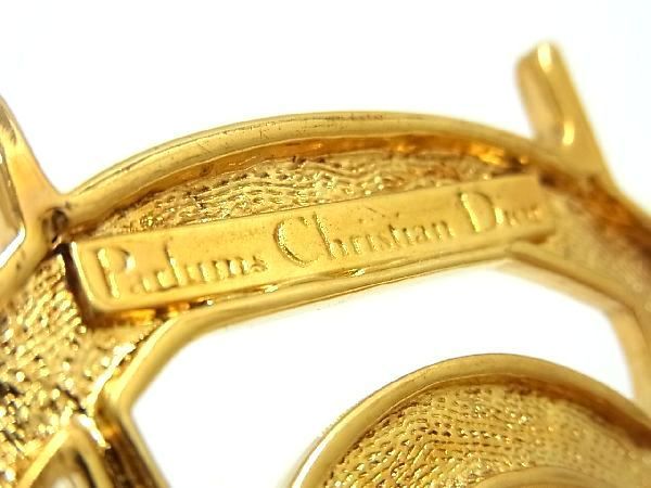 ■極美品■ Christian Dior ディオール ヴィンテージ  ロゴモチーフ ピンブローチ ピンバッジ アクセサリー ゴールド系 AL7138