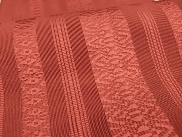 平和屋着物＊夏物 本場筑前博多織 八寸名古屋帯 紗献上 薄卵色 正絹