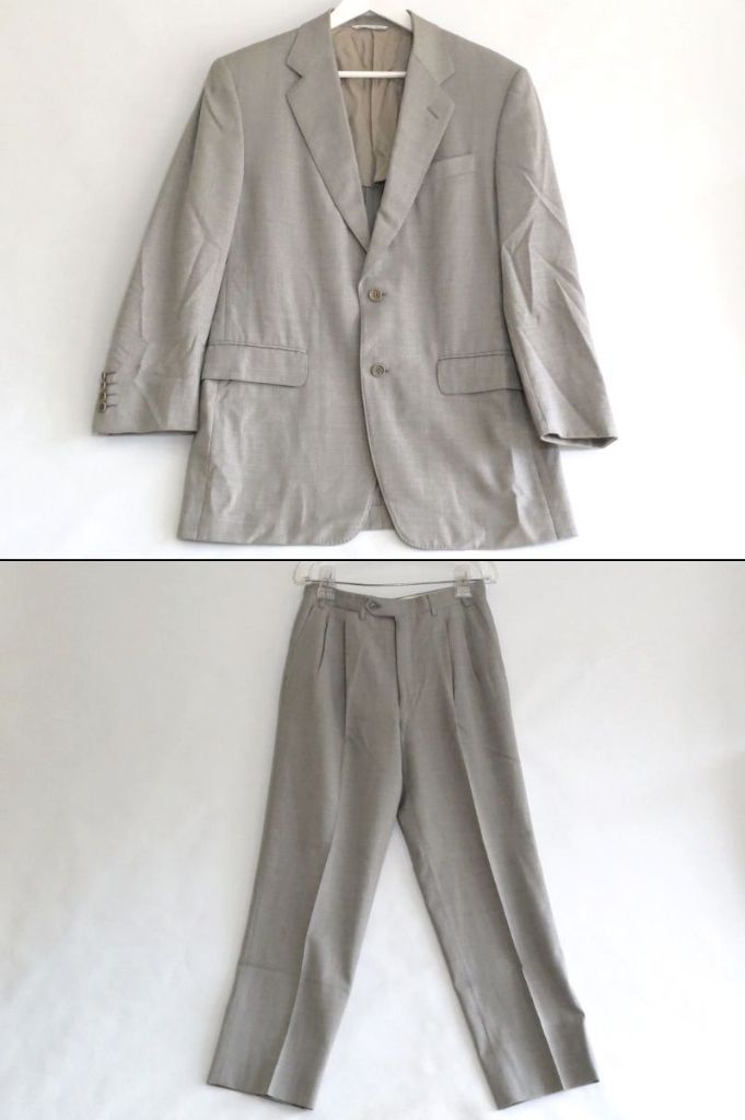 221225 CANALI カナーリ セットアップ シングルスーツ 背抜き メンズ 紳士服 メンズ ライトグレー
