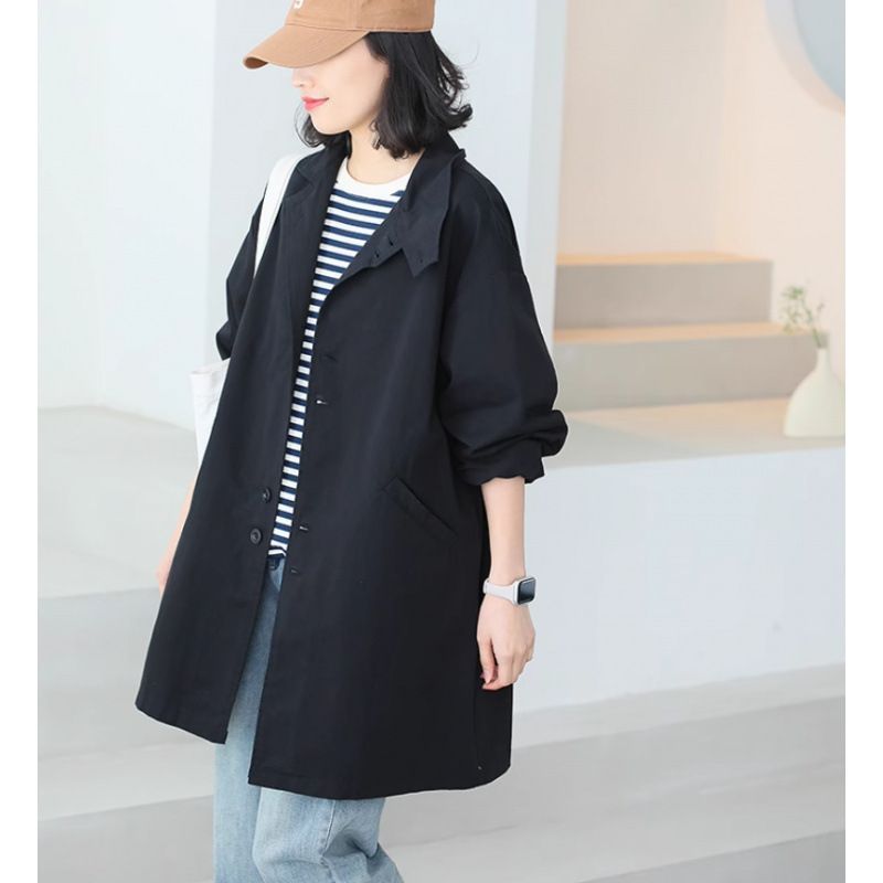 トレンチコート レディース スプリングコート ロング丈 春 ゆったり トレンチ アウター コート 長袖 無地 おしゃれ シンプル ビジネス カジュアル