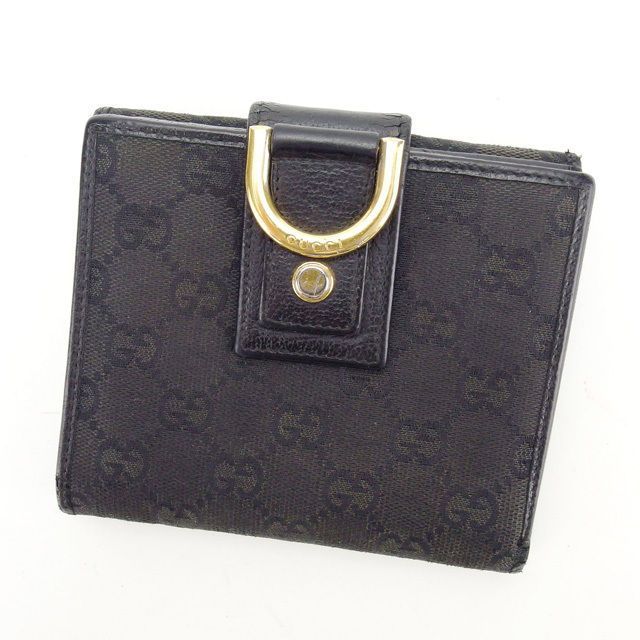 D7　良品　GUCCI　グッチ　二つ折り財布　GGキャンバス　アビー　Wホック グッチ Wホック 財布 二つ折り アビー GGキャンバス 中古の通販