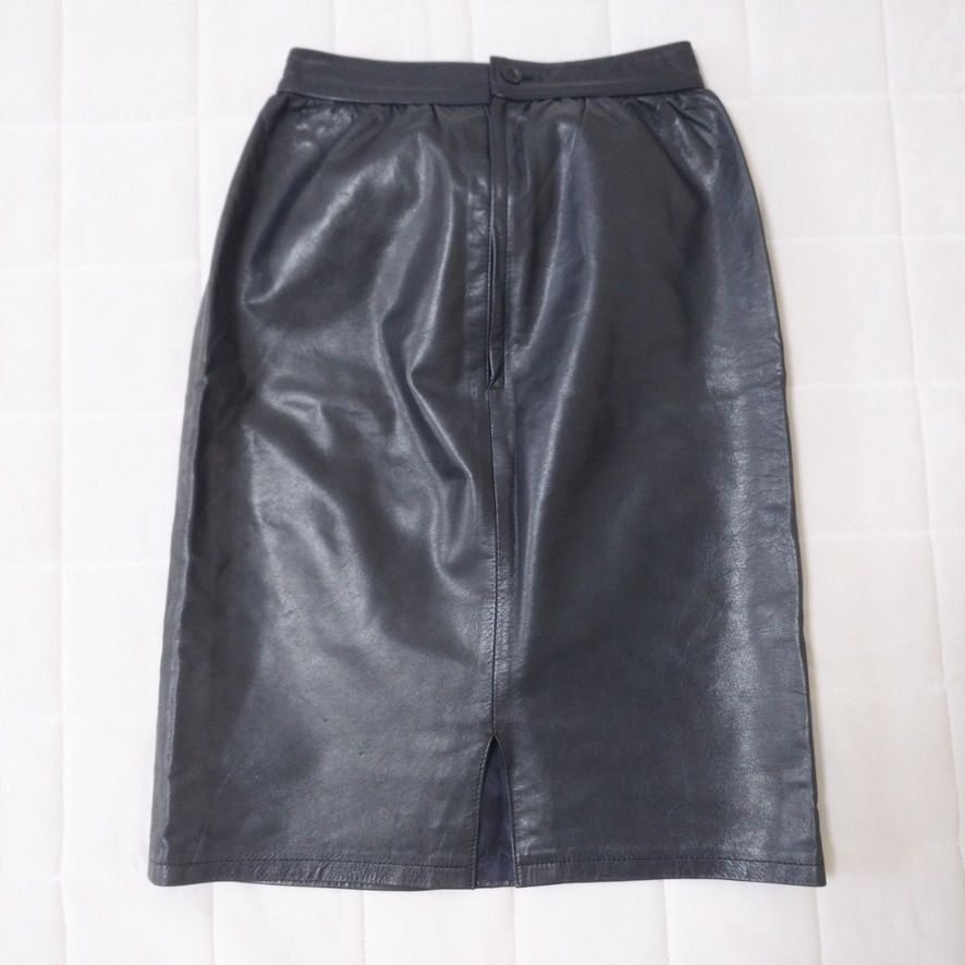 19326　レディース　レザースカート　牛革　黒　サイズ9号 19326レディースレザースカート牛革黒サイズ9号