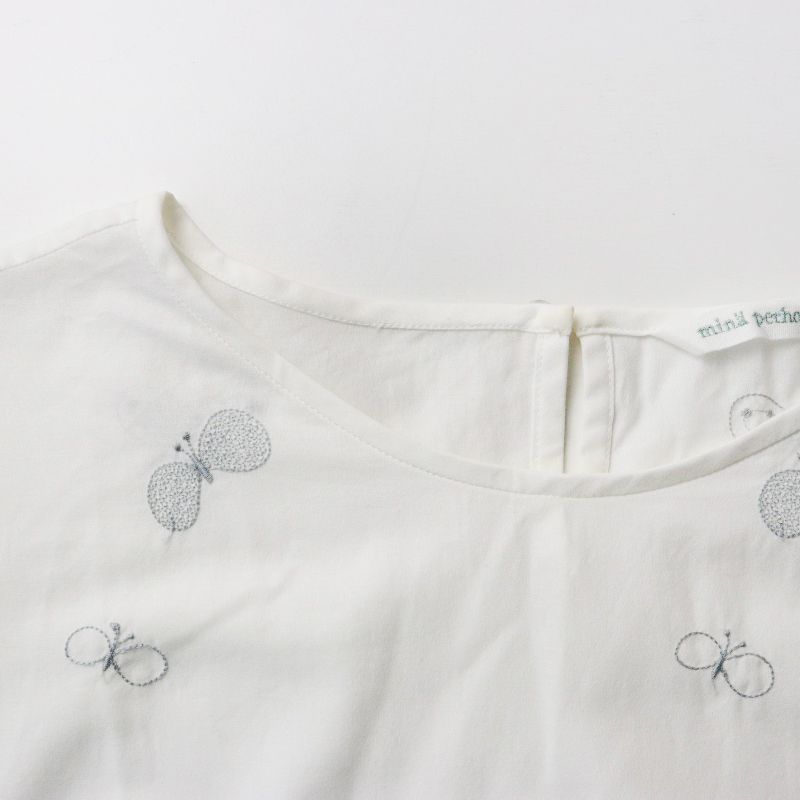 ミナペルホネン choucho カットソー ブラウス 38 ミナペルホネン mina perhonen choucho ブラウス 38/ホワイト 刺繍