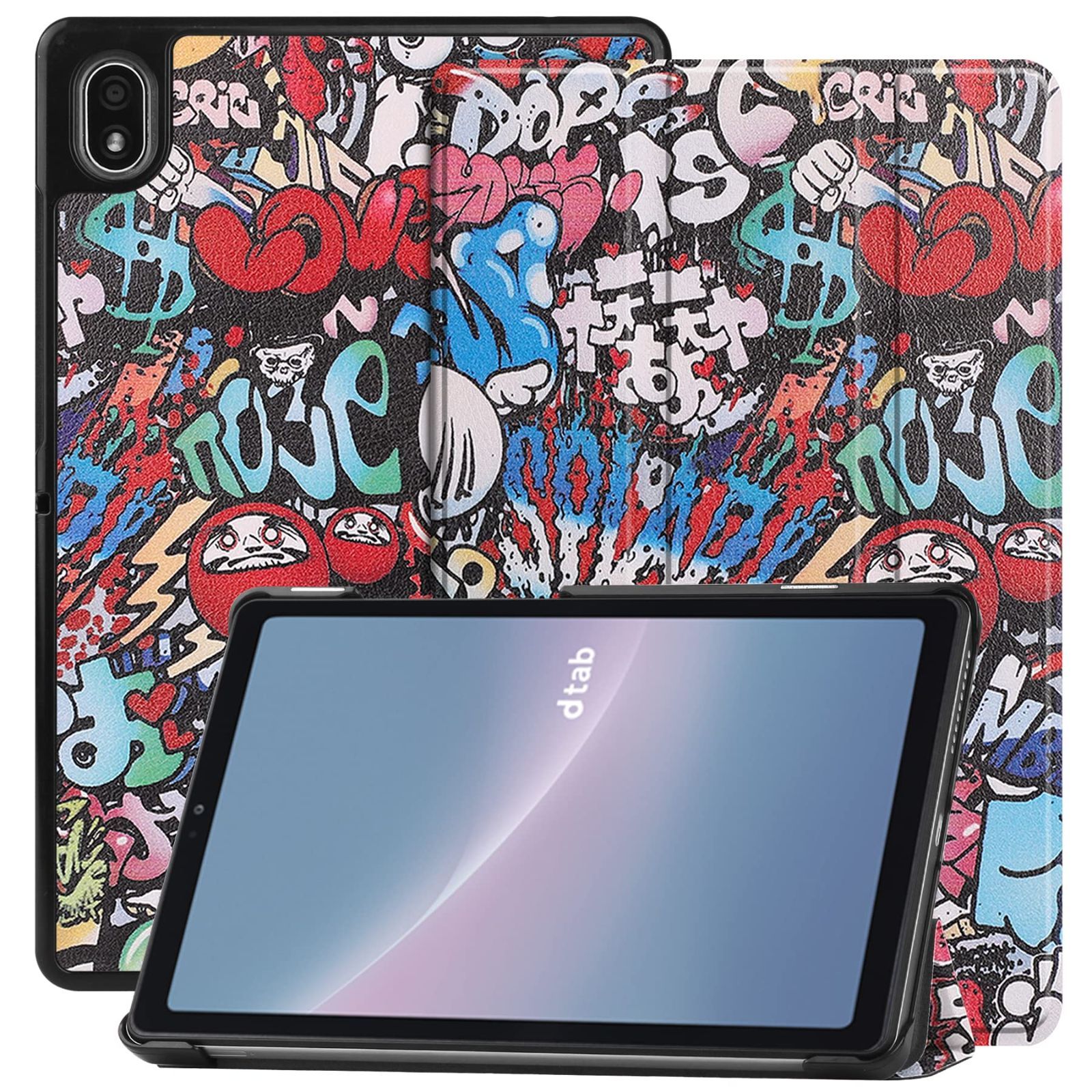 商品 For NTT Docomo dtab D-52 C ケース Gosento 2025 軽量 薄型 三つ折スタンドケース カバー TY