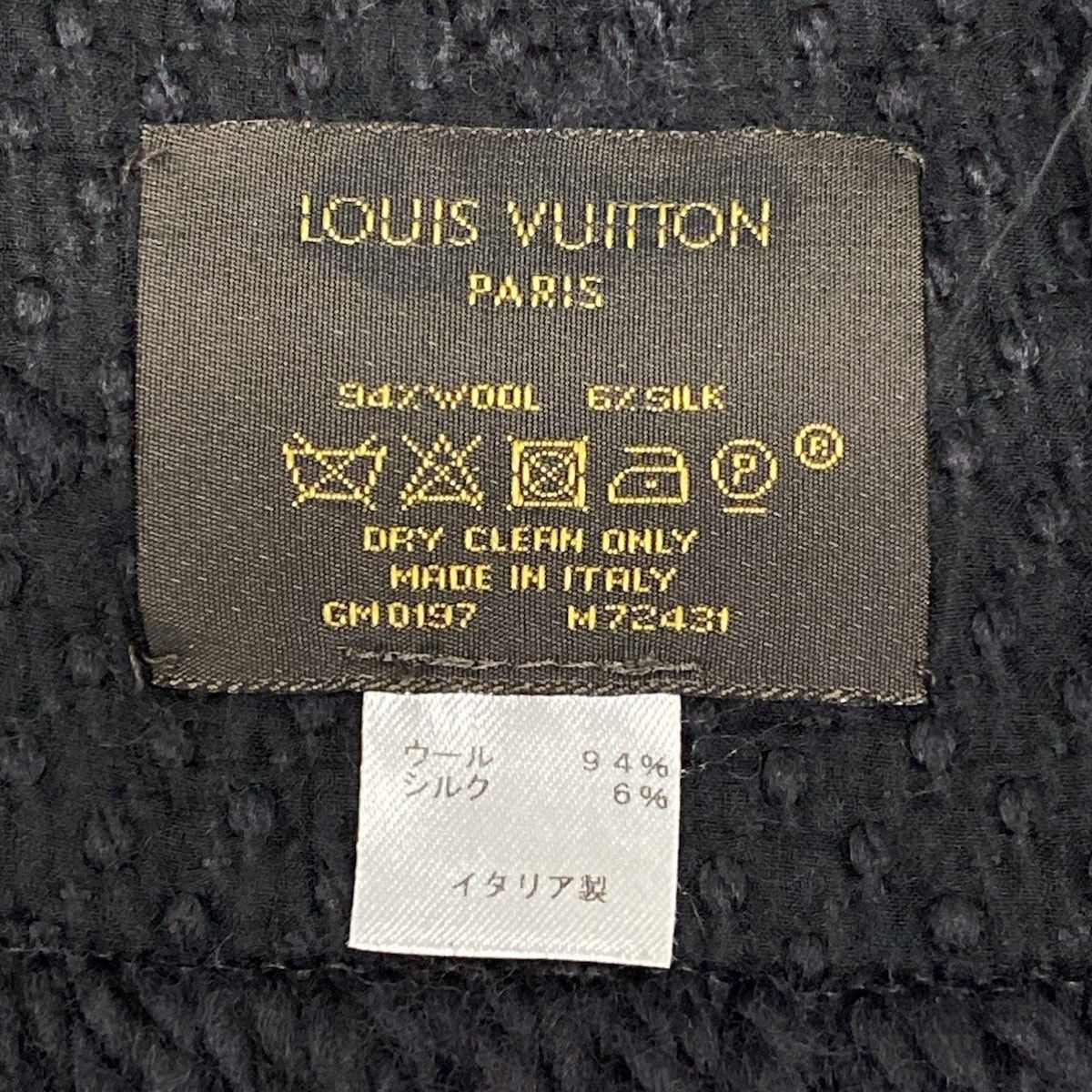 LOUIS VUITTON ルイヴィトン マフラー エシャルプロゴマニア M72431 アントラシット ウール シルク