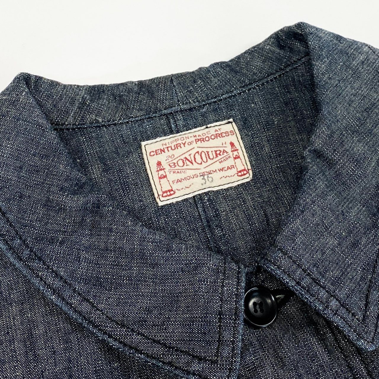 43f25 【美品】BONCOURA ボンクラ フレンチカバーオール