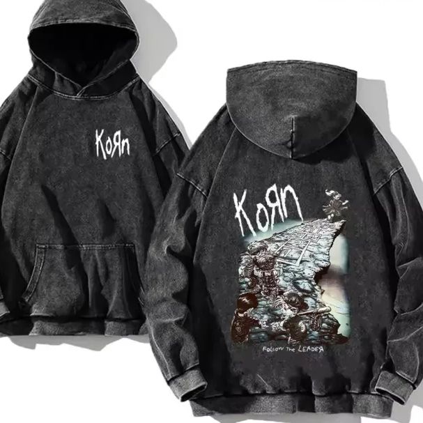 新品】コーン KORN ヴィンテージ ウォッシュ パーカー フーディー Follow the Leader バンドTシャツ バンティー ロック メタル  メンズ 長袖 フード付き ロングスリーブ かわいい おしゃれ メンズTシャツ ロックテイスト ブラック - メルカリ