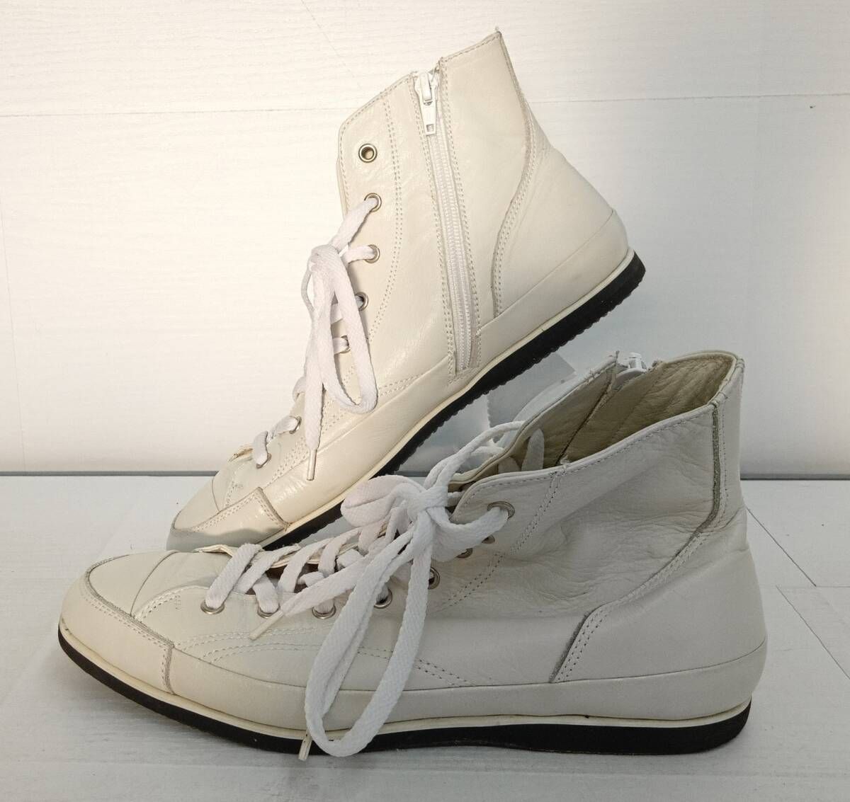 本体のみ YOHJI YAMAMOTO ヨウジヤマモト ハイカット スニーカー FT-E06-705-1 4 25.5cm程度 ホワイト ユニセックス デザイナーズ