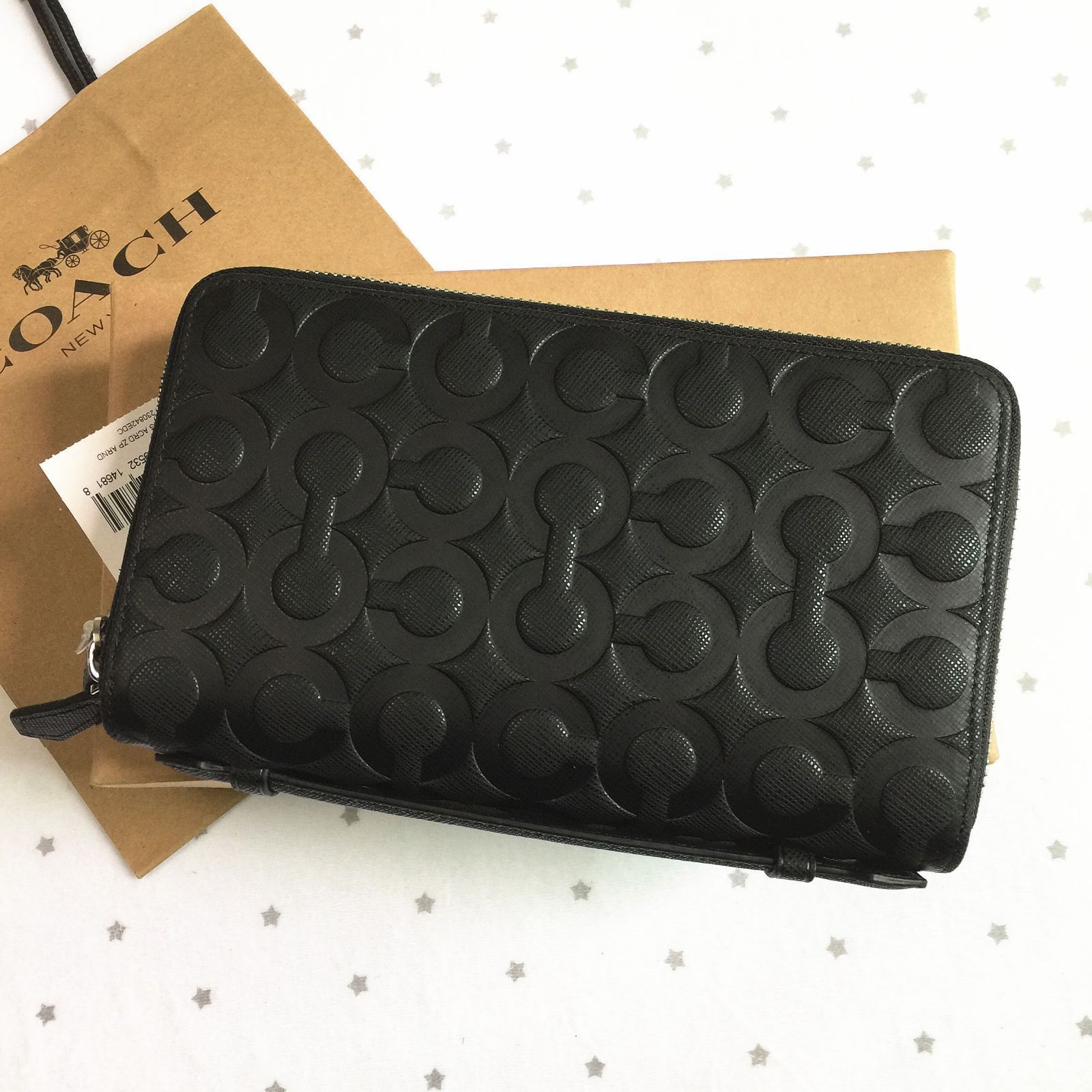 COACH コーチ財布 F77288 ブラック ダブルジップ セカンドバッグ メンズ長財布 小銭入れあり アウトレット品 新品未使用 - メルカリ