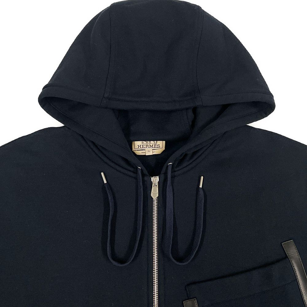 HERMES エルメス パーカー 紺 XL 4103524A0110 HERMES エルメス ジップ スウェット パーカー ネイビー サイズXL