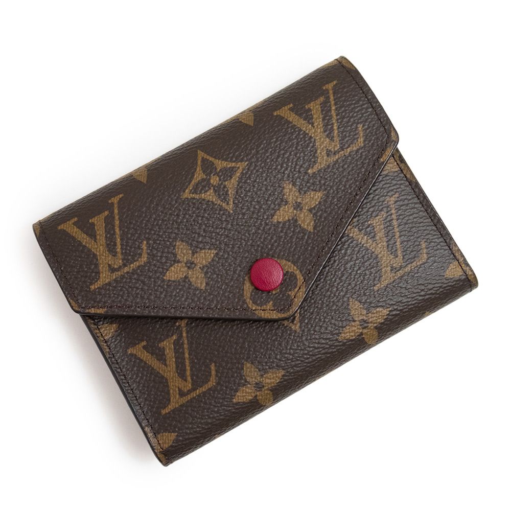 ルイ ヴィトン ポルトフォイユ ヴィクトリーヌ 三つ折り財布 モノグラム グレインレザー フューシャ ボルドー ブラウン ゴールド金具 M41938 箱付 LOUIS VUITTON（新品・未使用品）