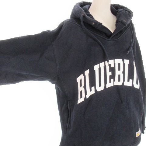 ブルーブルー BLUE BLUE ラッセル RUSSELL パーカー スウェット プルオーバー ロゴ プリント S 紺 ネイビー /AH15 ■GY18 レディース 中古】ブルーブルー BLUE BLUE ラッセルアスレティック RUSSELL