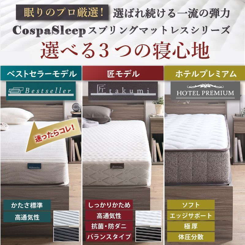 棚コンセント付き引き出し収納ベッド Ever X エヴァー エックス