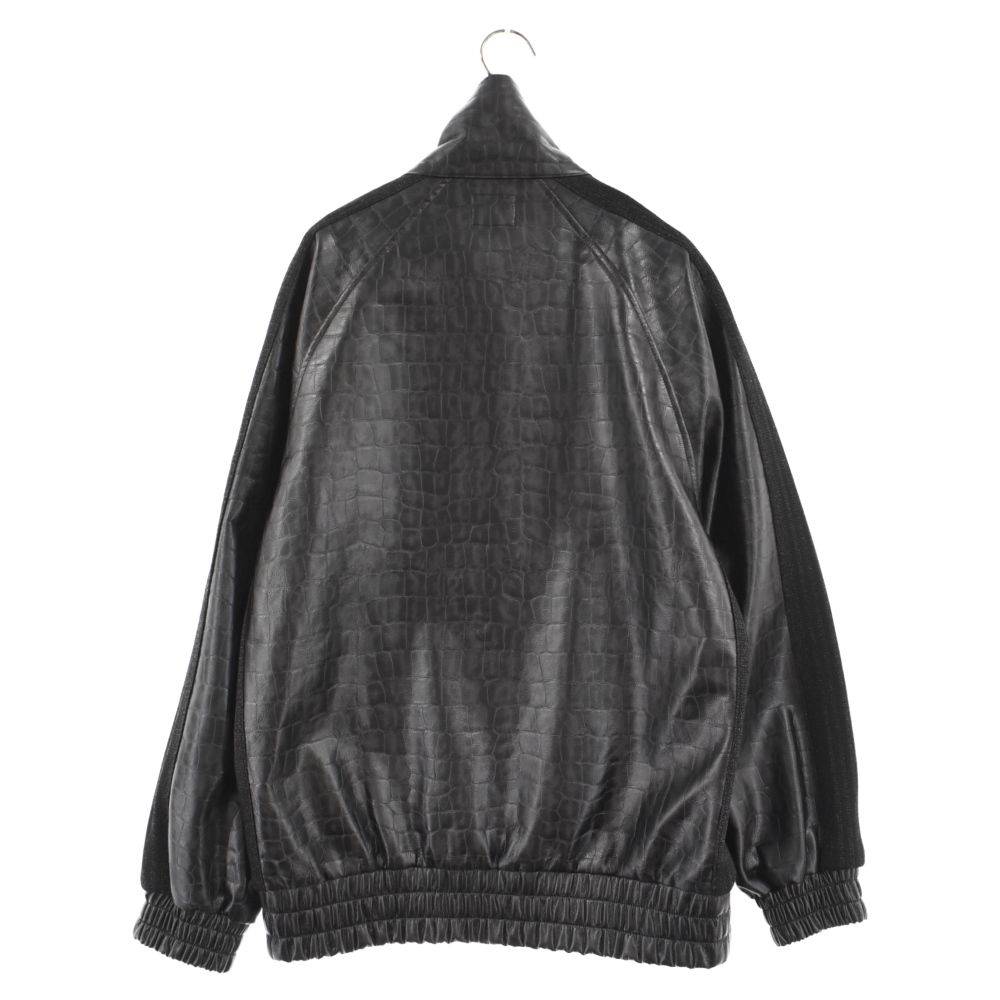 Needles (ニードルス) 20AW Track Jacket - FAUX LTHR フェイクレザー ジップアップ ジャケット HM234  ブラック