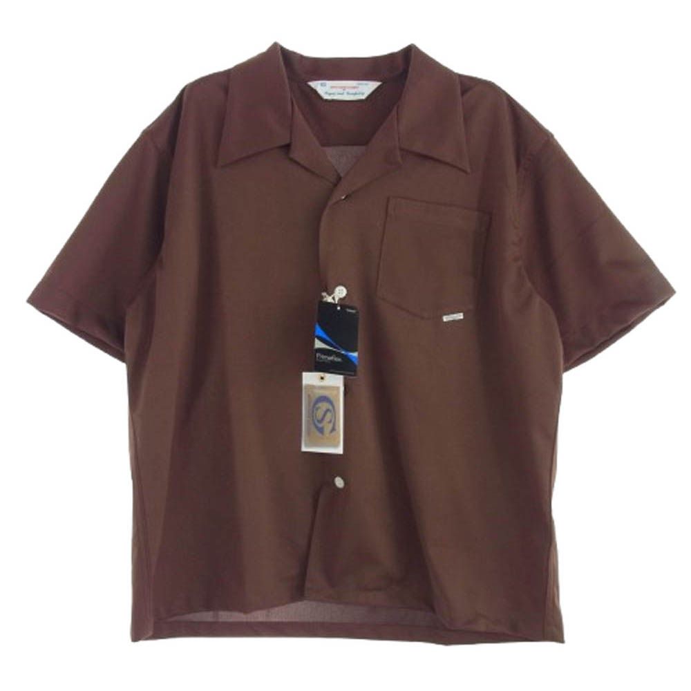 シュガーアンドコー Sugaru0026Co SGR-SH15 beach resort shirt 半袖 オープンカラー RENGA レンガ ブラウン系 M【新古品】【未使用】【中古】