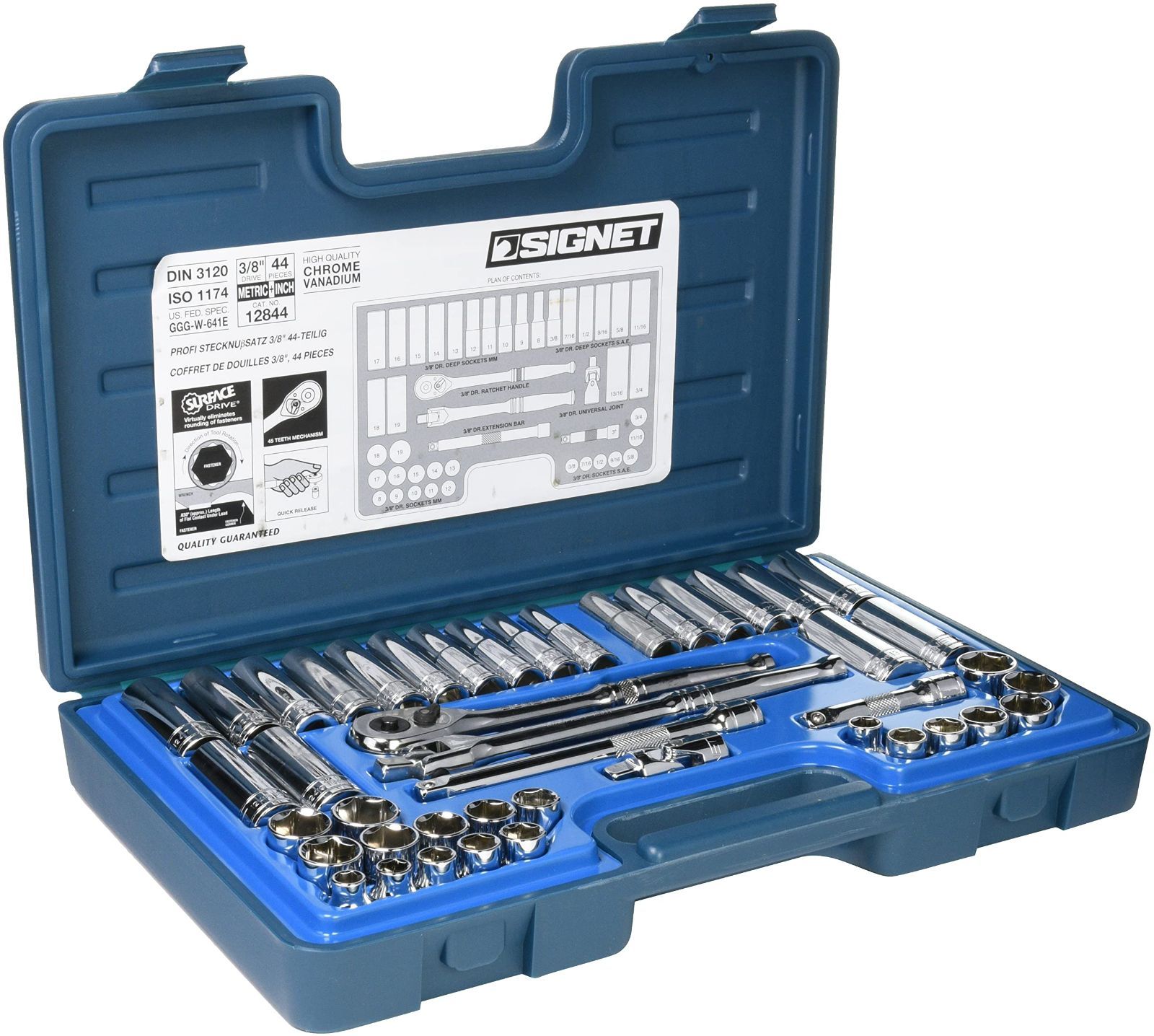 新着商品 MMインチ ソケットレンチセット 44PC 3|8ドライブ 12844 シグネット