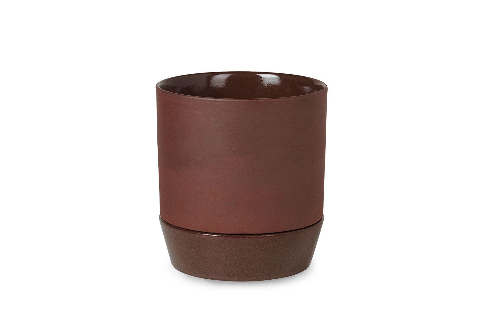 クリーンなデザインのフラワーポットu0026ソーサー　DENISE　レッドクレイ　高さ15cm/97x14463259