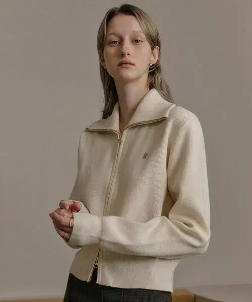 LOOKAST カリー ジップアップ ニット カーディガン