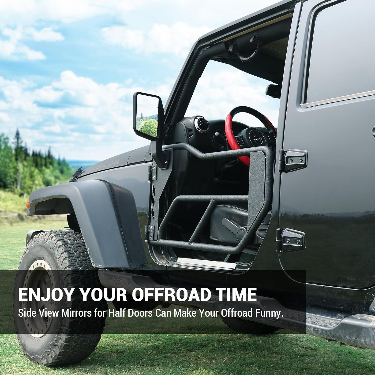 ジープ・ラングラー JK/JL/JT 4スチールチューブドア セミドアミラー