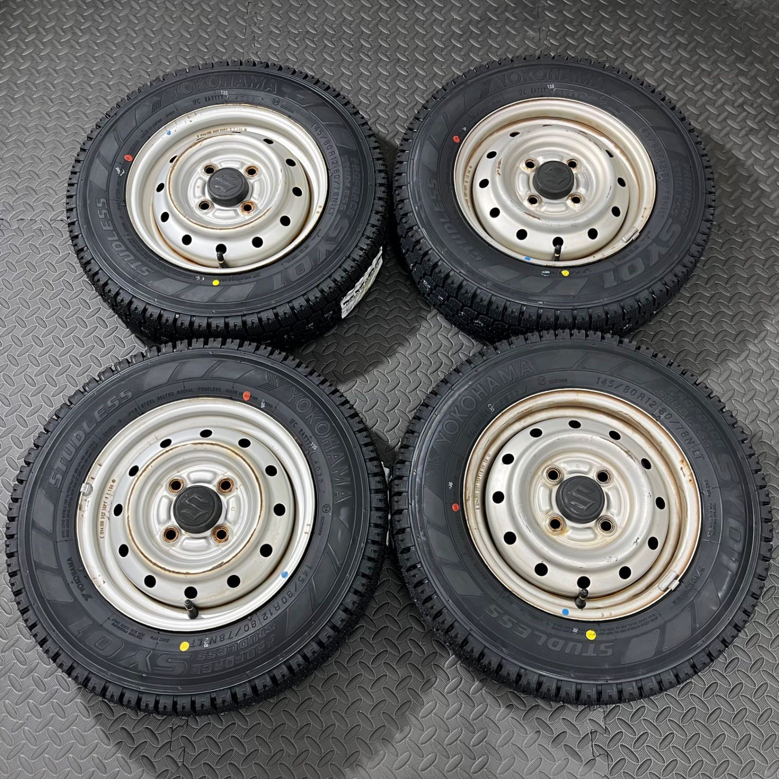 25年製 タイヤ 145|80R12 80|78N LT ヨコハマ SY01 スズキ キャリィ エブリィ スタッドレスタイヤ 冬タイヤ 1105E