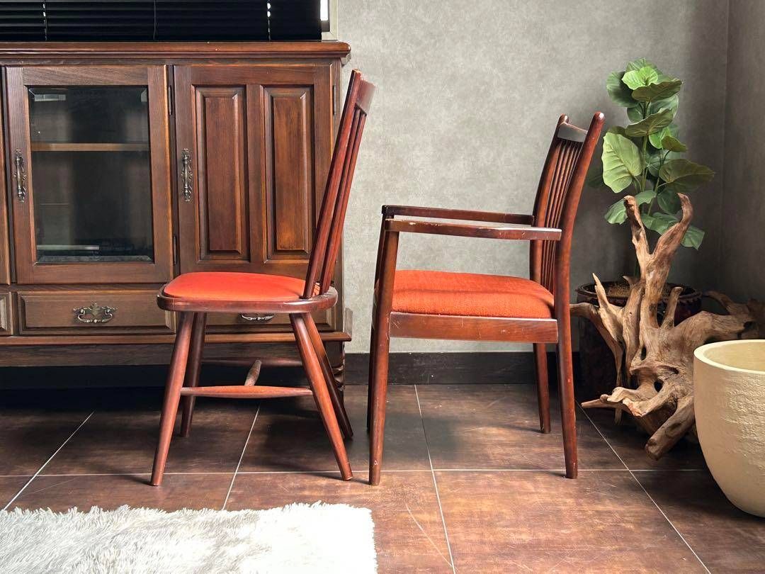 レトロ ウィンザーチェア スポークアームチェア ヴィンテージ 2脚