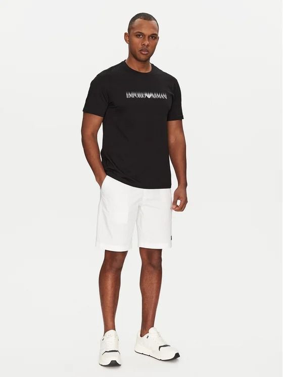 【国内発送】EMPORIO ARMANI 立体 ロゴ クルーネック Tシャツ 人気のブランドロゴ】EMPORIO ARMANI 立体 ロゴ クルーネック T