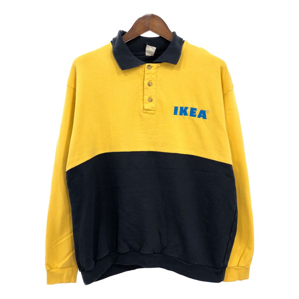 00年代 IKEA イケア スウェット 企業ロゴ イエロー (メンズ XL) 中古 古着 S7067