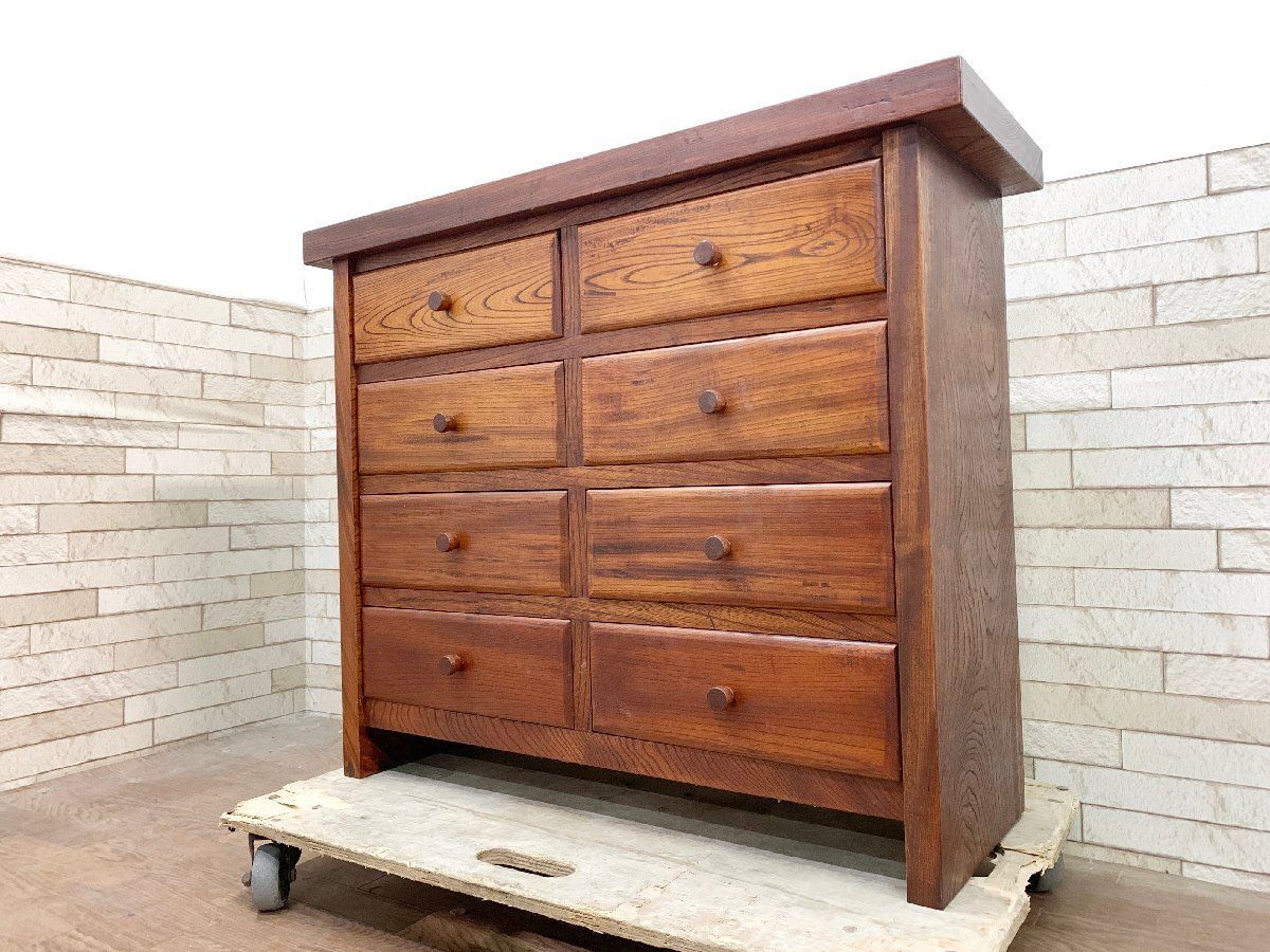 大幅値下げセール中！木製多引き出し桐チェストタンスCホワイト70㎝×41