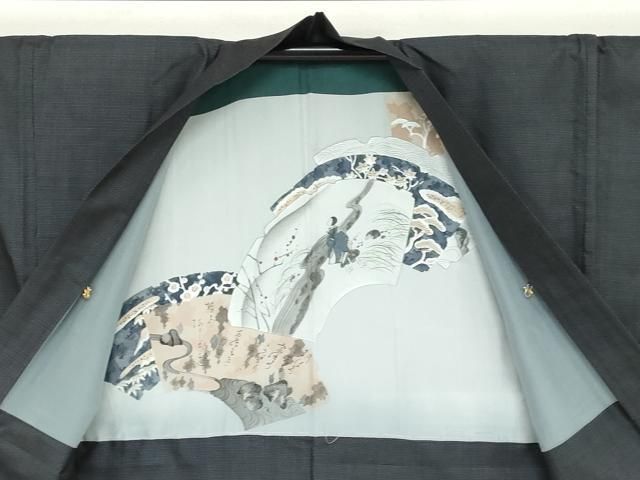 平和屋着物□極上 男性 本場大島紬 アンサンブル キングサイズ 長羽織  