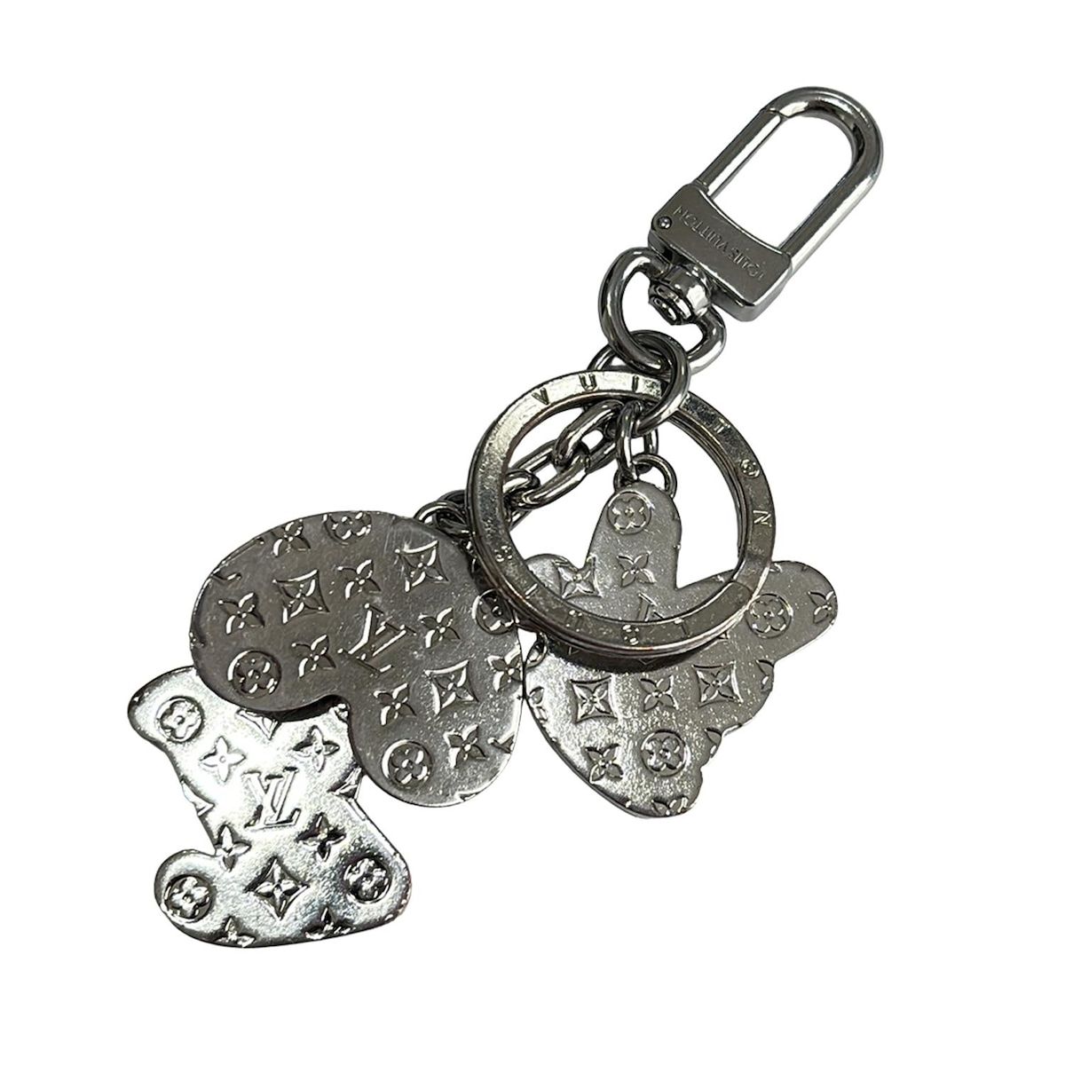 LOUIS VUITTON ルイヴィトン キーホルダー チャーム ポルト クレ LV グッド バイブス シルバー×グリーン×マルチ
