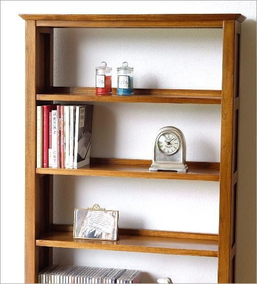 ギギリビング 無垢材 チークCDラック 本棚 スリム CDラック 文庫本本棚 チーク 無垢材 3段 薄型 スリム チークコンパクト