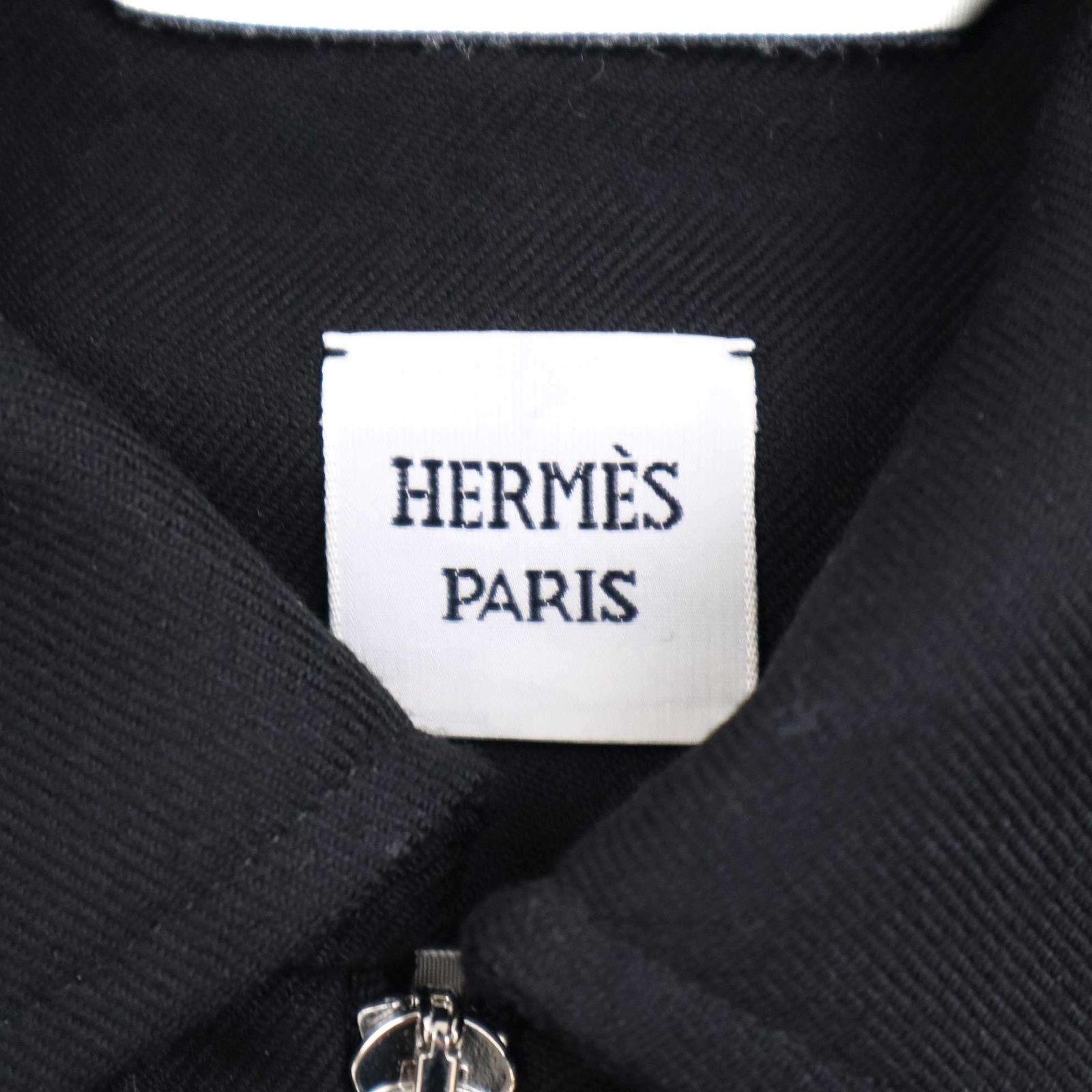 HERMES エルメス エンブロイダリージップアップウールシャツ