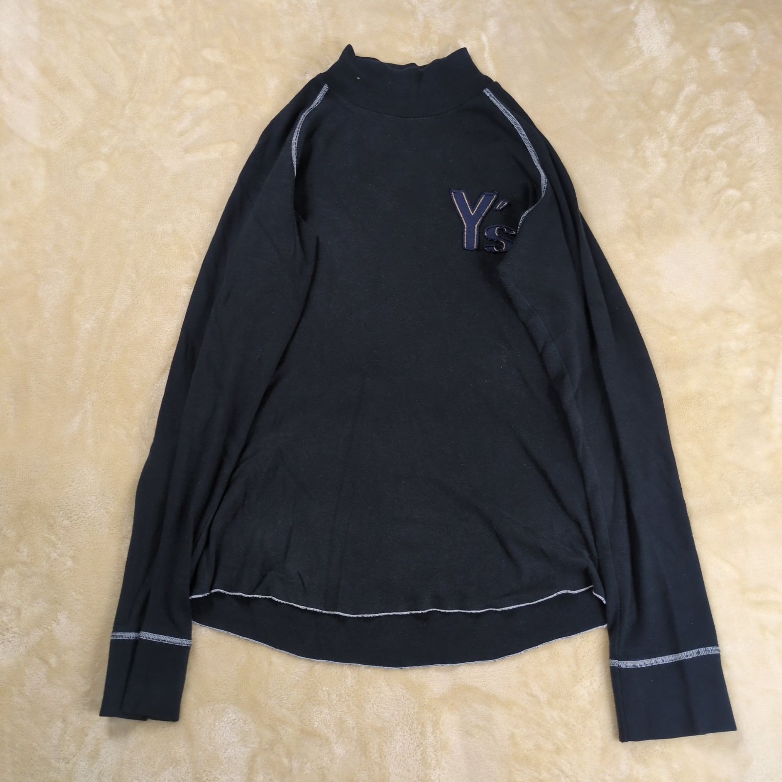 【希少】Y's ヨウジヤマモト 90's ロゴワッペン ビッグロンT 希少】Y's ヨウジヤマモト 90's ロゴワッペン ビッグロンT